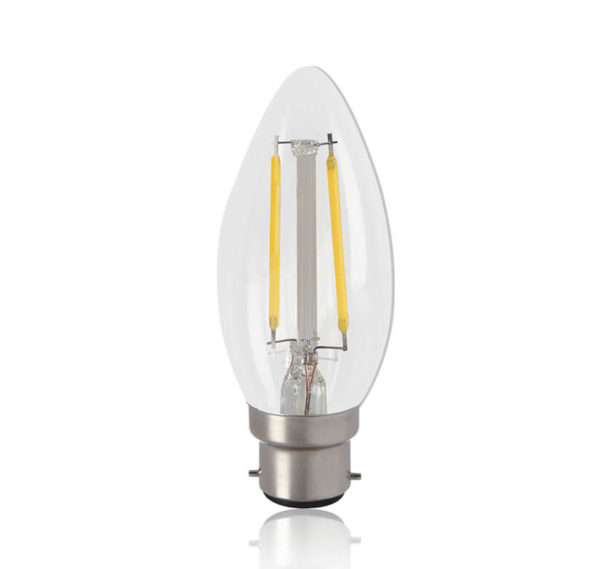 LED Filament Lamp 4W Candle WW B22